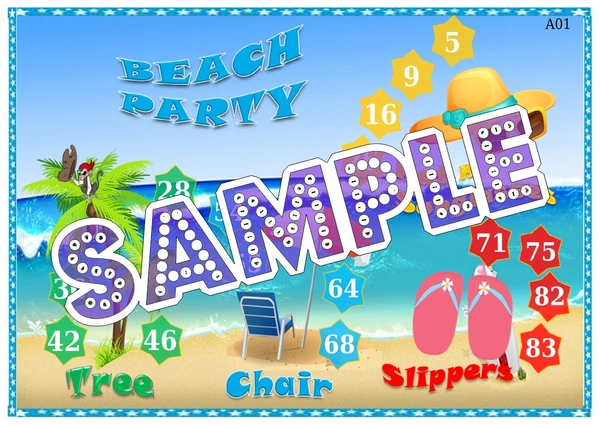 perty Beach theme Tambola Housie (list195_3) - 48