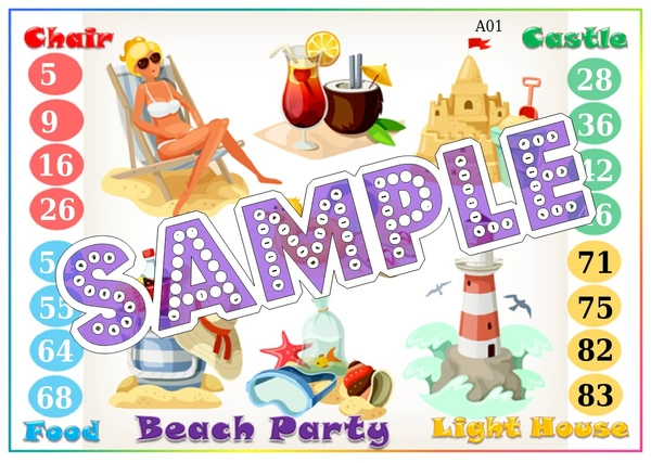 perty Beach theme Tambola Housie (list2415_1) - 48