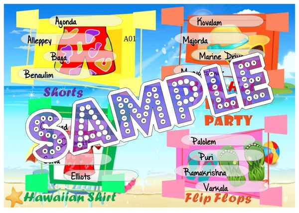 perty Beach theme Tambola Housie (list577_1) - 24
