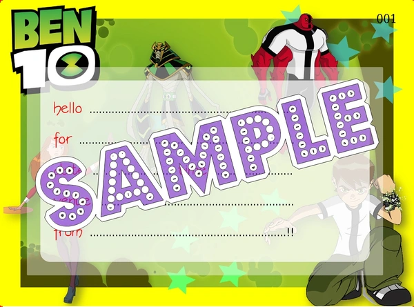 perty Ben 10 theme Cards (list3716_1) - 48