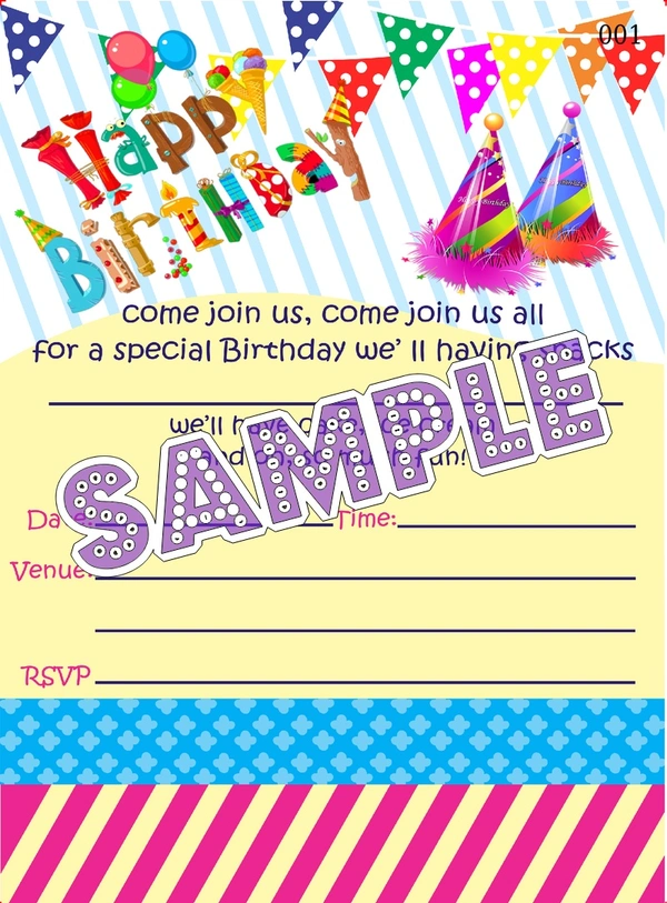 perty Birthday theme Cards (list3462_1) - 24