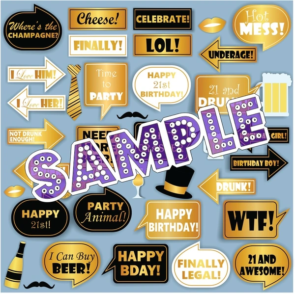 perty Birthday theme Props (list1853) - 12.2 x 8.9
