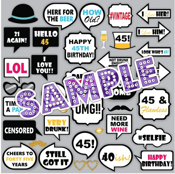 perty Birthday theme Props (list1857) - 12.2 x 8.9