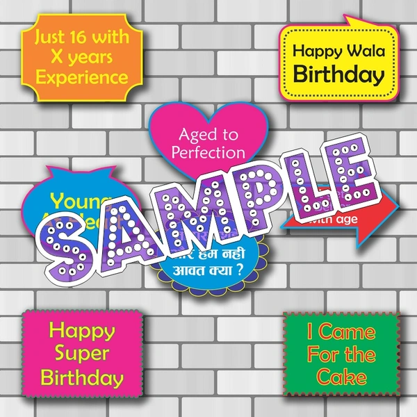 perty Birthday theme Props (list3322) - 12.2 x 8.9