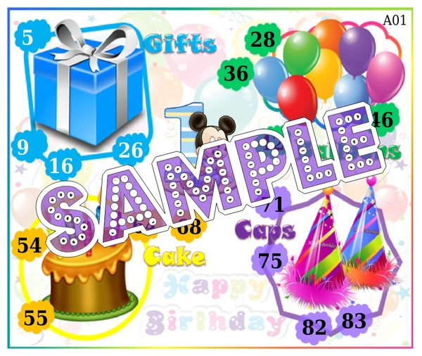 perty Birthday theme Tambola Housie (list617_1) - 72