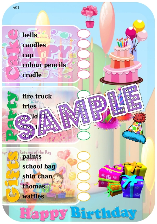 perty Birthday theme Tambola Housie (list745_1) - 12