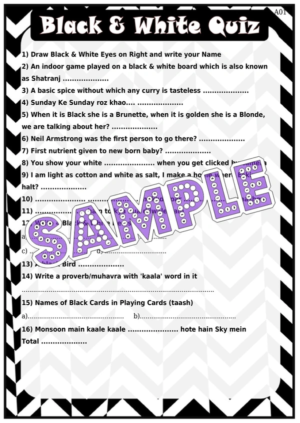 perty Black White theme Paper Games (list1527_1) - 8