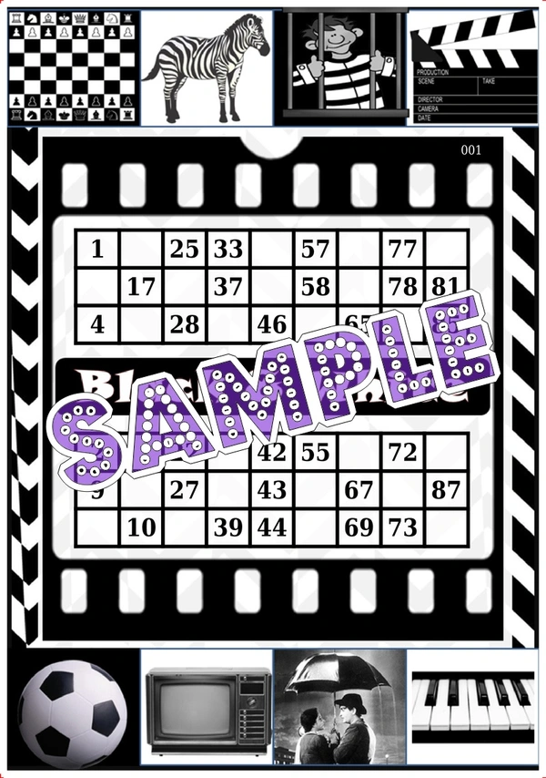perty Black White theme Tambola Housie (list2648_1) - 12
