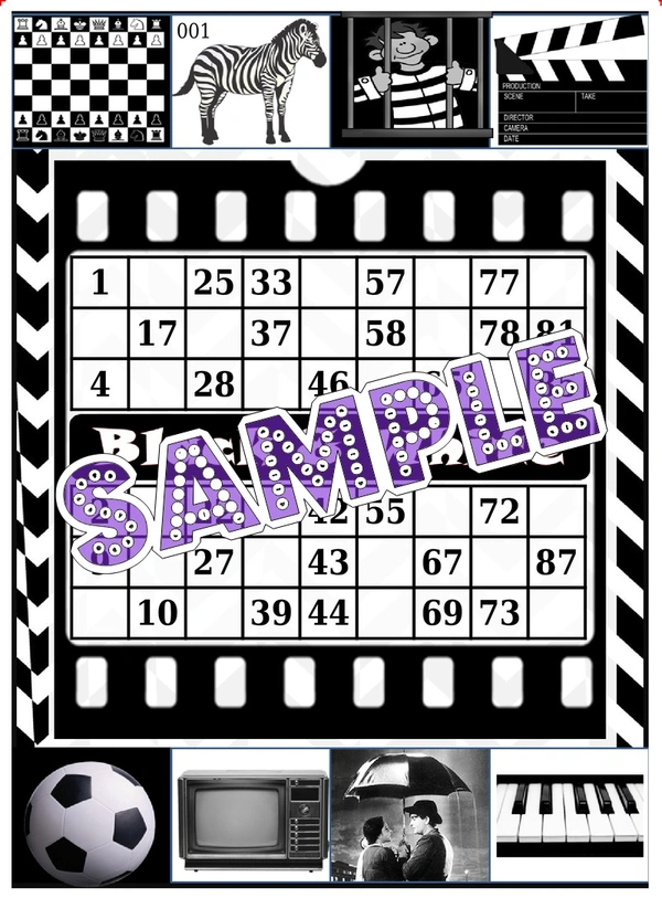 perty Black White theme Tambola Housie (list2648_2) - 24