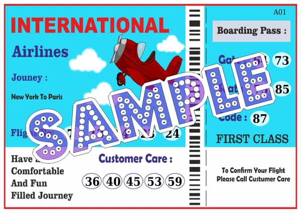 perty Boarding Pass theme Tambola Housie (list1448_1) - 48