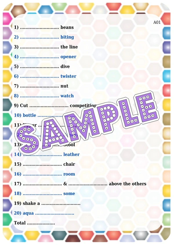 perty Body Parts theme Paper Games (list1628_1) - 12
