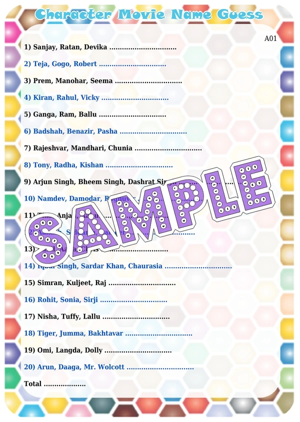 perty Bollywood theme Paper Games (list1629_1) - 8