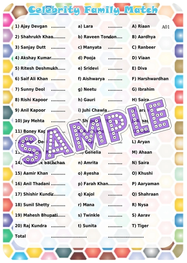 perty Bollywood theme Paper Games (list1650_1) - 8