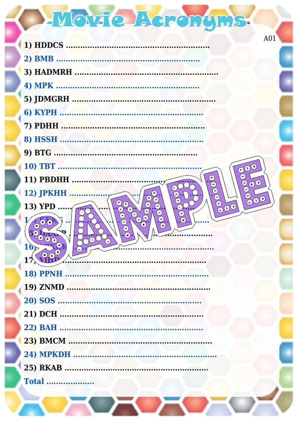 perty Bollywood theme Paper Games (list1675_1) - 8