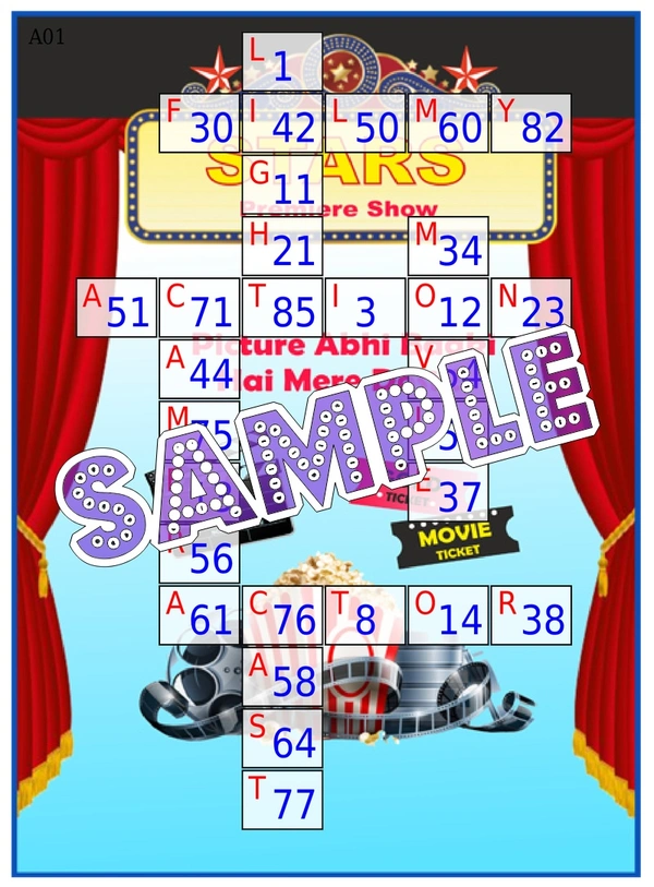 perty Bollywood theme Tambola Housie (list3020_1) - 48