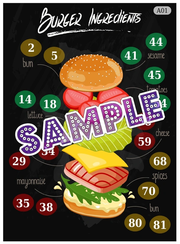 perty Burger theme Tambola Housie (list2214_1) - 16