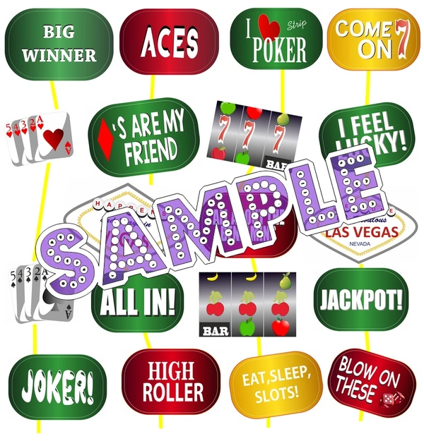 perty Casino theme Props (list1874) - 8.9 x 5.9