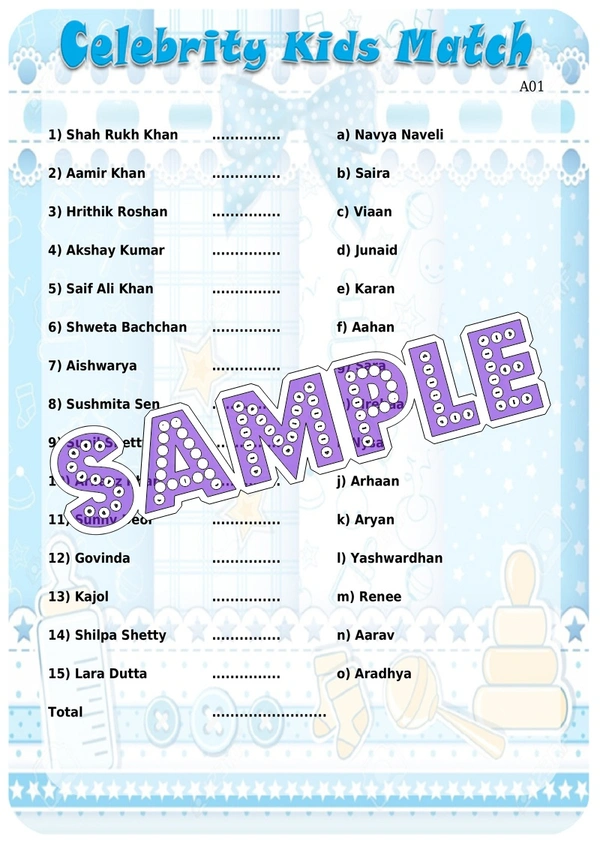 perty Celebrity theme Paper Games (list852_1) - 8