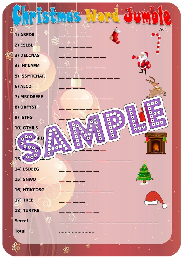 perty Christmas theme Paper Games (list1581_1) - 24