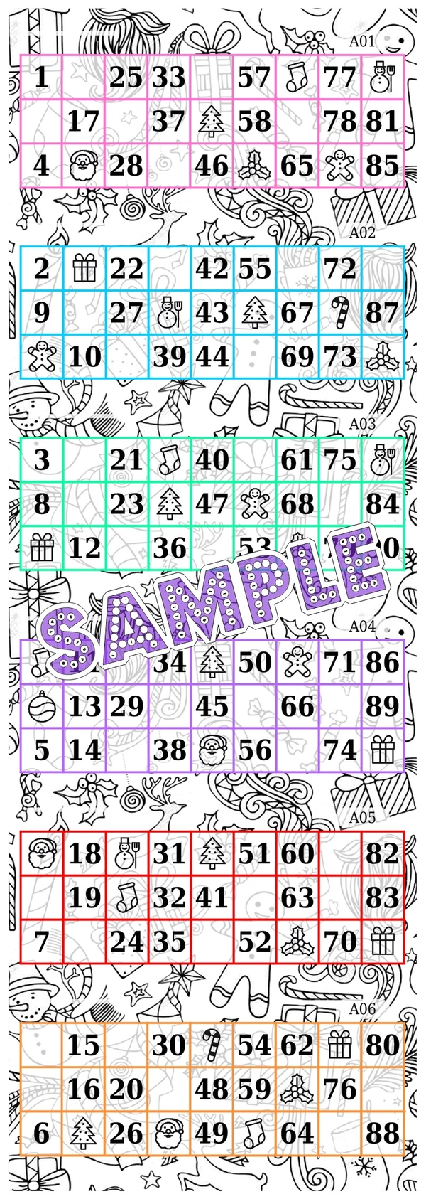perty Christmas theme Tambola Housie (list3539) - 3.9 x 10.8
