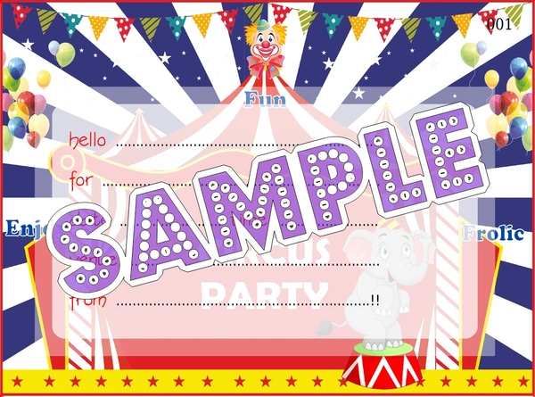 perty Circus theme Cards (list3751_1) - 16
