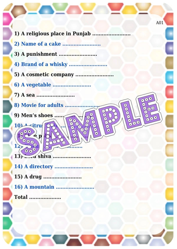 perty Colors theme Paper Games (list1673_1) - 12