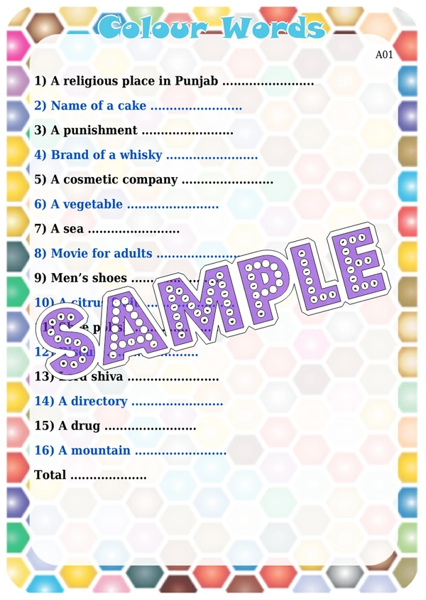 perty Colors theme Paper Games (list1673_1) - 8