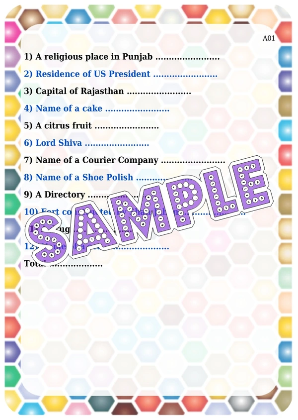 perty Colors theme Paper Games (list1679_1) - 12