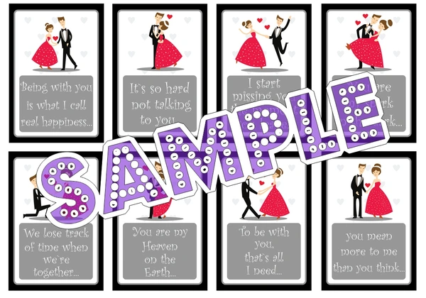 perty Couple theme Cards (list1839_1) - 8.9 x 5.9