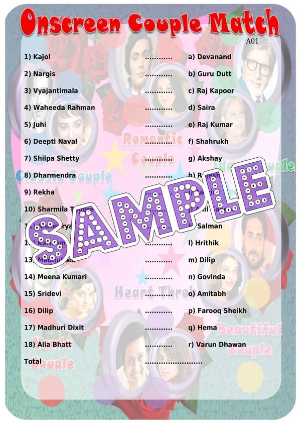 perty Couple theme Paper Games (list1563_1) - 12
