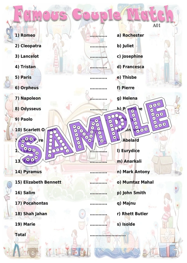 perty Couple theme Paper Games (list1564_1) - 8
