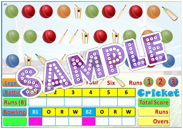 perty Cricket theme Paper Games (list1708_1) - 12