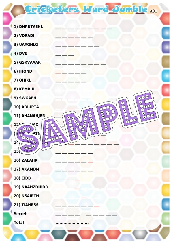perty Cricket theme Paper Games (list1732_1) - 8