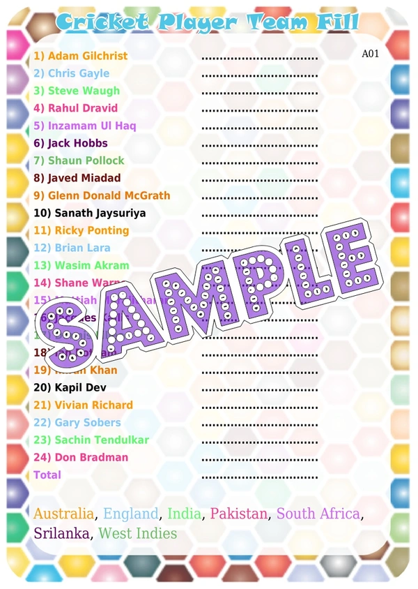 perty Cricket theme Paper Games (list1734_1) - 8