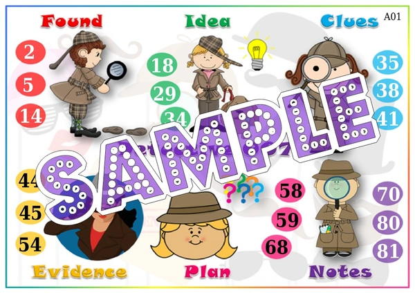 perty Detective theme Tambola Housie (list2869_1) - 16