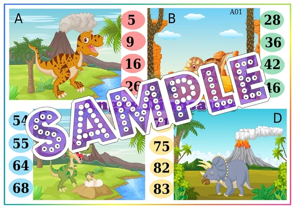 perty Dinosaur theme Tambola Housie (list2276_1) - 48