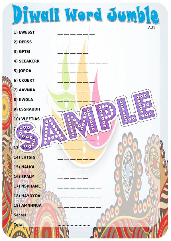 perty Diwali theme Paper Games (list1567_1) - 8