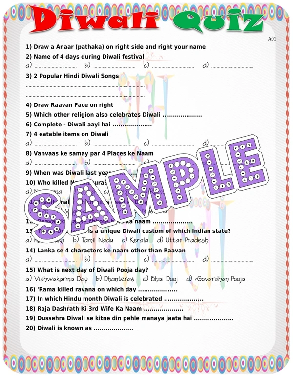 perty Diwali theme Paper Games (list1575_1) - 12