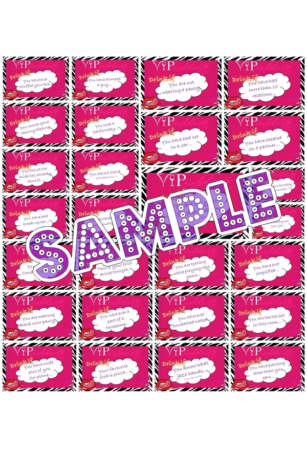 perty Drinks theme Paper Games (list1835_1) - 6 x 4.2
