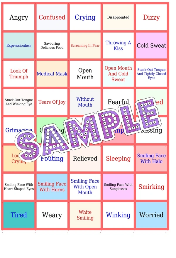 perty Emoji theme Paper Games (list1553_1) - 2