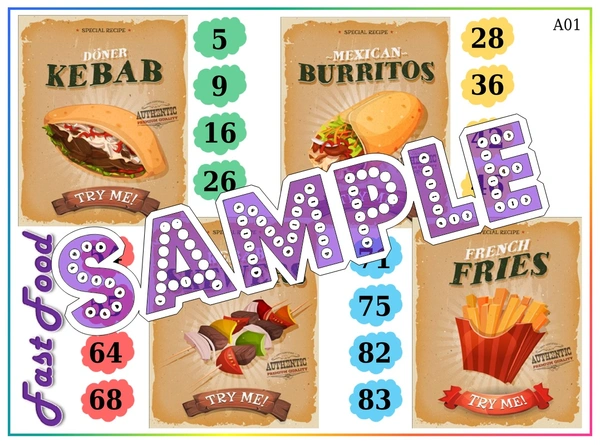 perty Fast Food theme Tambola Housie (list2286_1) - 48