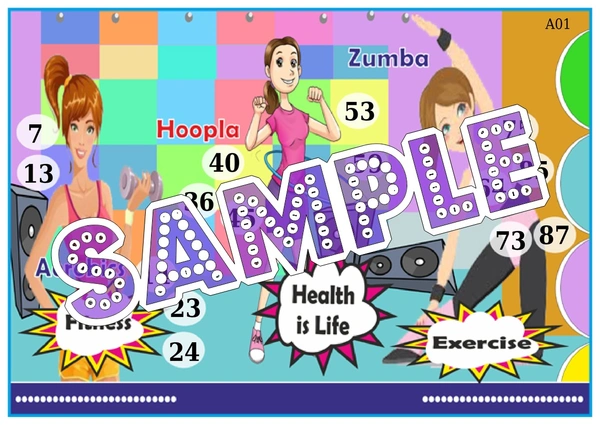 perty Fitness theme Tambola Housie (list3014_1) - 48