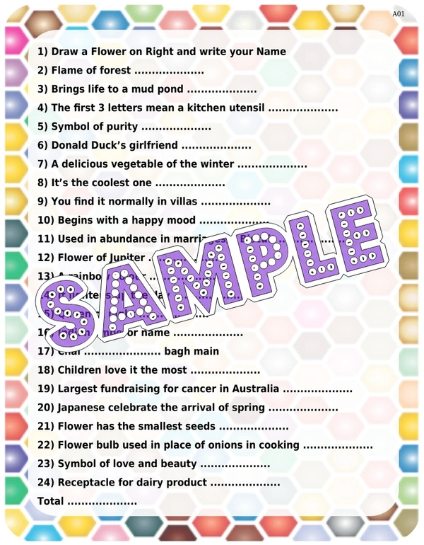 perty Floral theme Paper Games (list1535_1) - 4