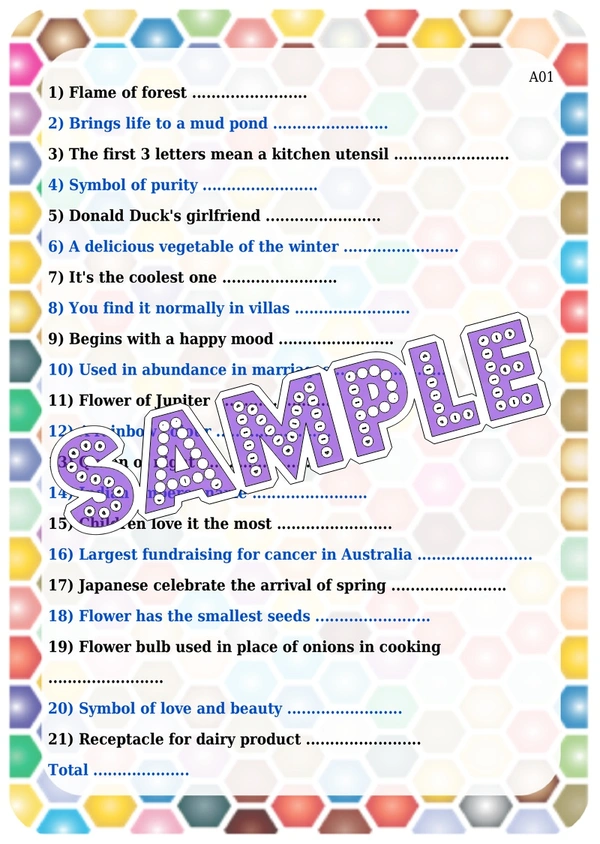 perty Floral theme Paper Games (list1683_1) - 12