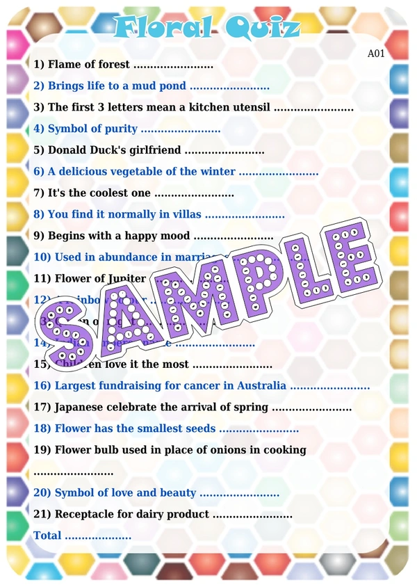 perty Floral theme Paper Games (list1683_1) - 8
