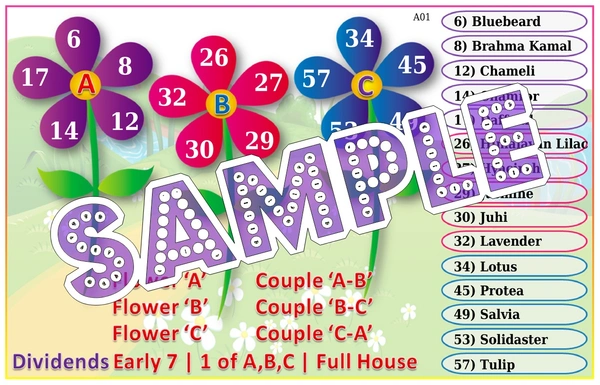 perty Floral theme Tambola Housie (list1053_1) - 24