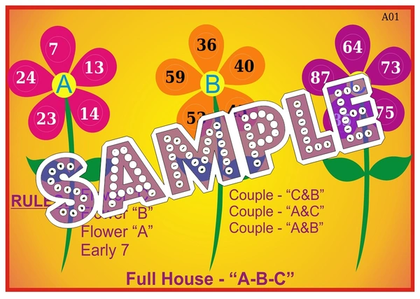 perty Floral theme Tambola Housie (list159_3) - 48