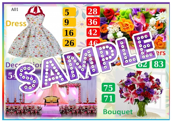 perty Floral theme Tambola Housie (list513_1) - 48