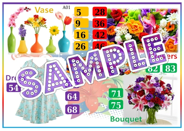 perty Floral theme Tambola Housie (list514_2) - 24