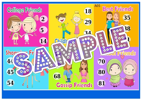 perty Friendship theme Tambola Housie (list1205_1) - 48